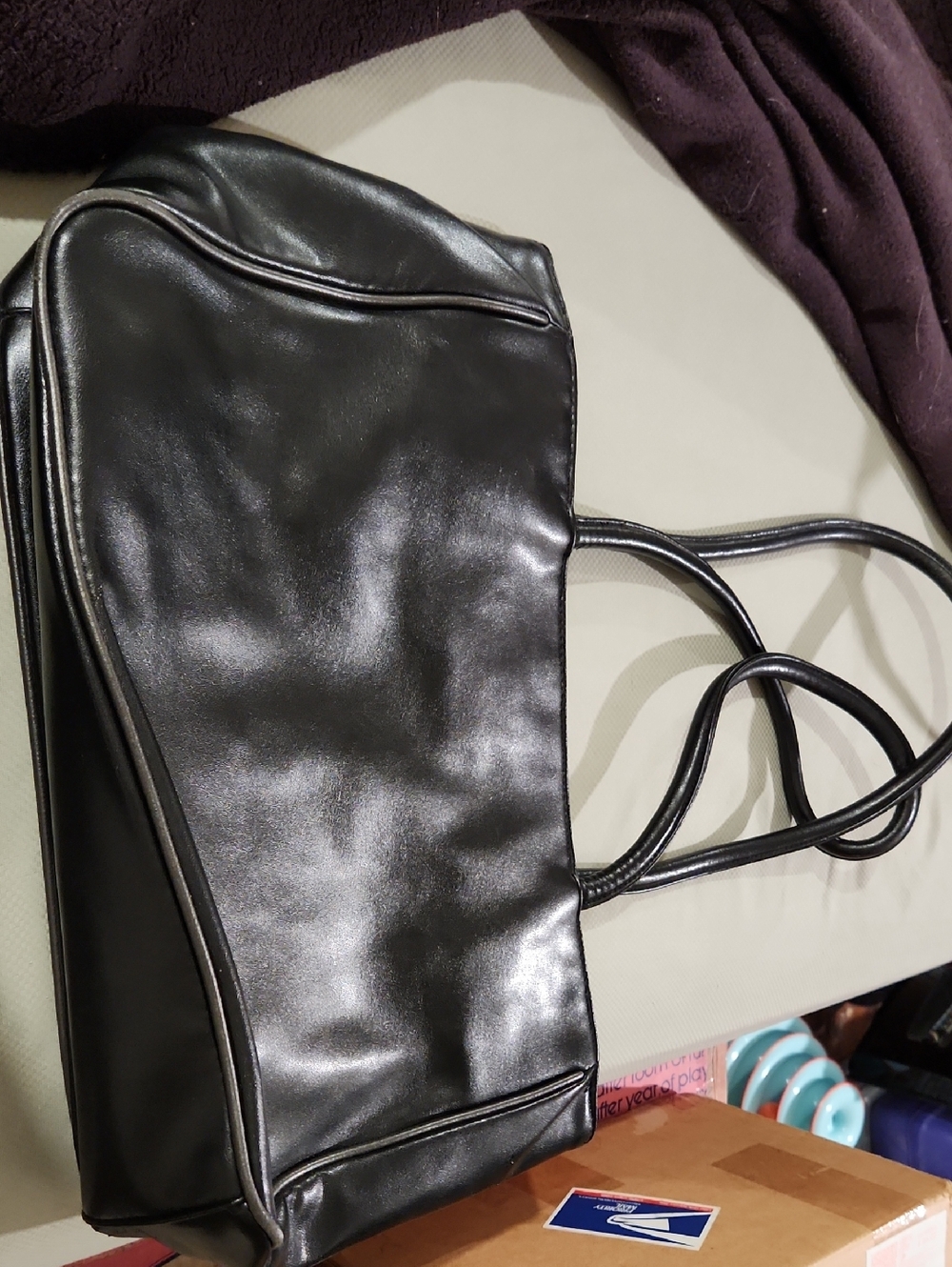 Bueno Black Faux Leather Shoulder Tote Bag - Sleek Everyday Carry